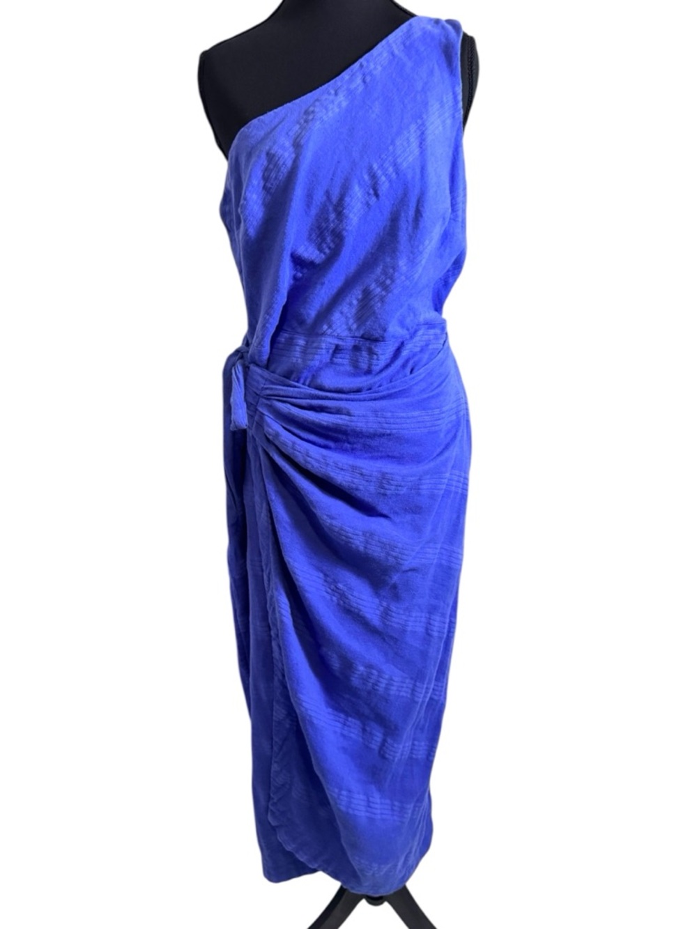 Free People One-Shoulder Ruched Royal Blue Dress